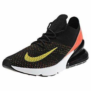 Like New Nike Air Max 270 Flyknit Black with Yellow Strike - Women's Size 7.5